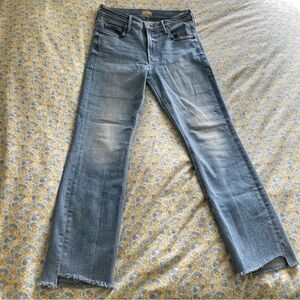 MOTHER Denim Mid Rise Dazzler Ankle Step Fray Jeans (27)